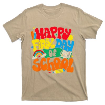 Happy First Day Of School Retro Teacher Funny Back To School T-Shirt