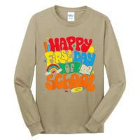 Happy First Day Of School Retro Teacher Funny Back To School Tall Long Sleeve T-Shirt