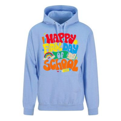 Happy First Day Of School Retro Teacher Funny Back To School Unisex Surf Hoodie