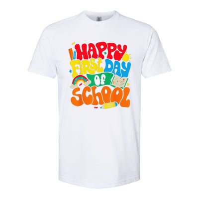 Happy First Day Of School Retro Teacher Funny Back To School Softstyle CVC T-Shirt