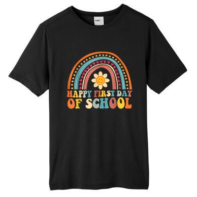 Happy First Day Of School For Teachers Kids Back To School Tall Fusion ChromaSoft Performance T-Shirt