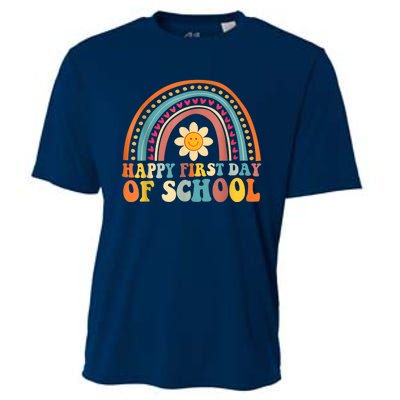 Happy First Day Of School For Teachers Kids Back To School Cooling Performance Crew T-Shirt