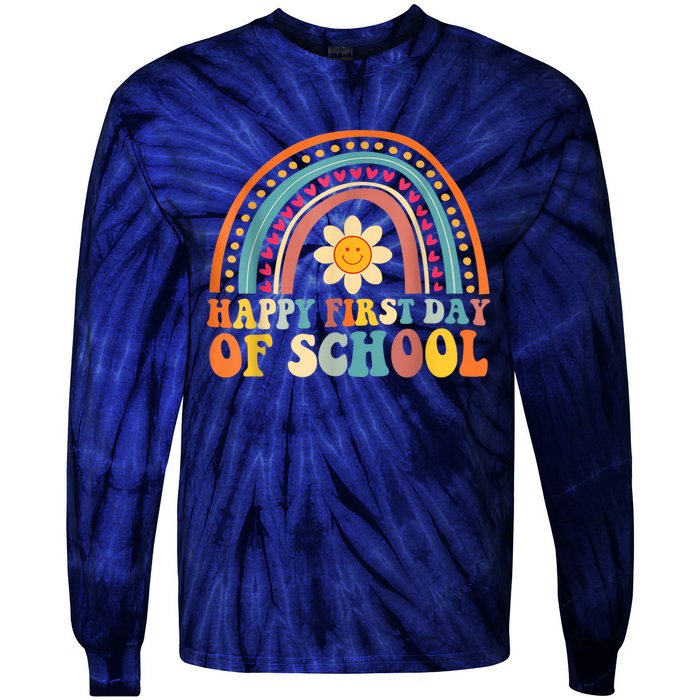 Happy First Day Of School For Teachers Kids Back To School Tie-Dye Long Sleeve Shirt