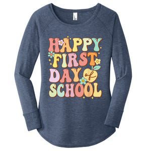 Happy First Day Of School Teachers Back To School Love Women's Perfect Tri Tunic Long Sleeve Shirt