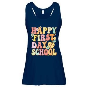 Happy First Day Of School Teachers Back To School Love Ladies Essential Flowy Tank