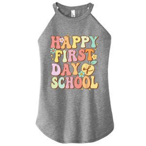 Happy First Day Of School Teachers Back To School Love Women's Perfect Tri Rocker Tank