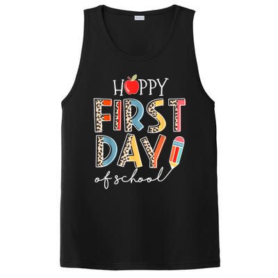 Happy First Day Of School Leopard Back To School Teacher PosiCharge Competitor Tank