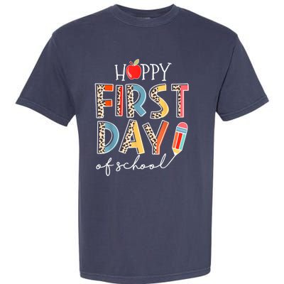 Happy First Day Of School Leopard Back To School Teacher Garment-Dyed Heavyweight T-Shirt