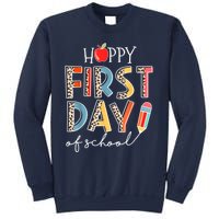 Happy First Day Of School Leopard Back To School Teacher Sweatshirt