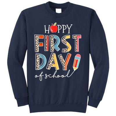 Happy First Day Of School Leopard Back To School Teacher Sweatshirt