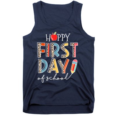 Happy First Day Of School Leopard Back To School Teacher Tank Top