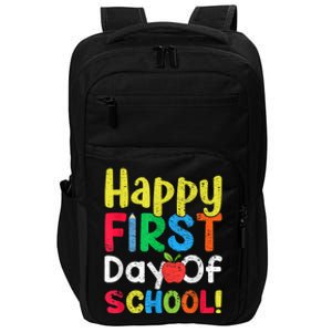 Happy First Day Of School Teachers Students Impact Tech Backpack