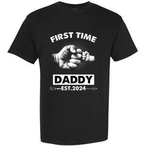 Happy Fathers Day First Time Daddy New Dad Est 2024 Garment-Dyed Heavyweight T-Shirt