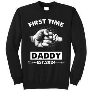 Happy Fathers Day First Time Daddy New Dad Est 2024 Sweatshirt