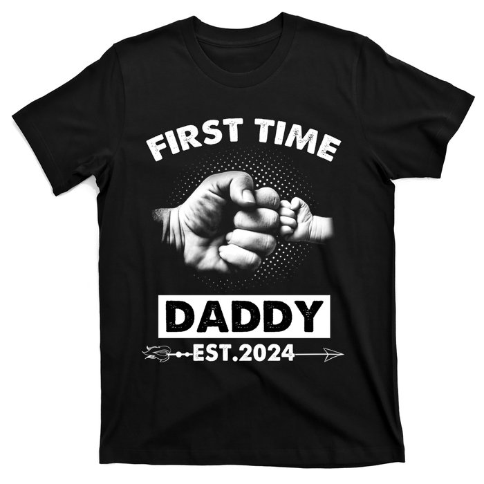 Happy Fathers Day First Time Daddy New Dad Est 2024 T-Shirt