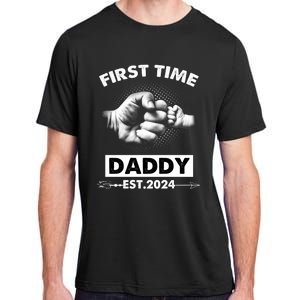 Happy Fathers Day First Time Daddy New Dad Est 2024 Adult ChromaSoft Performance T-Shirt