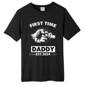 Happy Fathers Day First Time Daddy New Dad Est 2024 Tall Fusion ChromaSoft Performance T-Shirt