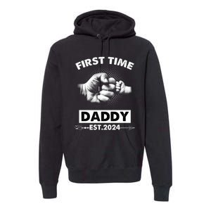 Happy Fathers Day First Time Daddy New Dad Est 2024 Premium Hoodie