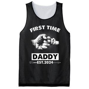 Happy Fathers Day First Time Daddy New Dad Est 2024 Mesh Reversible Basketball Jersey Tank