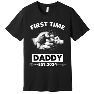 Happy Fathers Day First Time Daddy New Dad Est 2024 Premium T-Shirt