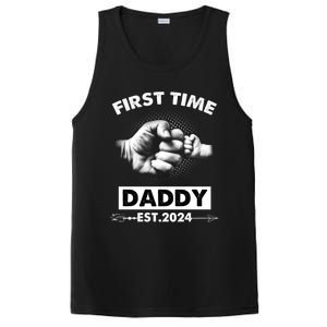 Happy Fathers Day First Time Daddy New Dad Est 2024 PosiCharge Competitor Tank