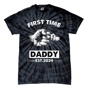 Happy Fathers Day First Time Daddy New Dad Est 2024 Tie-Dye T-Shirt