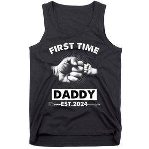 Happy Fathers Day First Time Daddy New Dad Est 2024 Tank Top