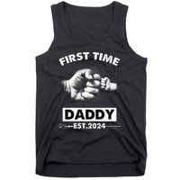 Happy Fathers Day First Time Daddy New Dad Est 2024 Tank Top