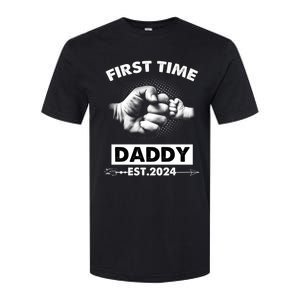 Happy Fathers Day First Time Daddy New Dad Est 2024 Softstyle CVC T-Shirt