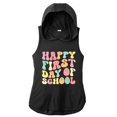 Happy First Day Of School Teacher Back To School Student Cool Gift Ladies PosiCharge Tri-Blend Wicking Draft Hoodie Tank