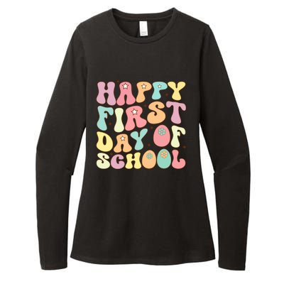 Happy First Day Of School Teacher Back To School Student Cool Gift Womens CVC Long Sleeve Shirt