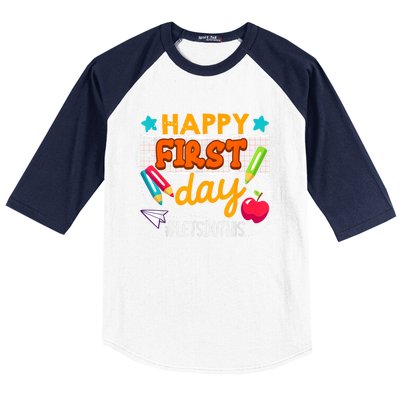 Happy First Day Lets Do This Welcome Back To School Teacher Baseball Sleeve Shirt