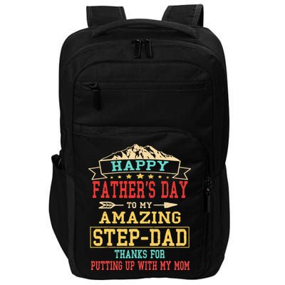 Happy Father's Day Step-Dad for Dad Daddy Step-father Impact Tech Backpack