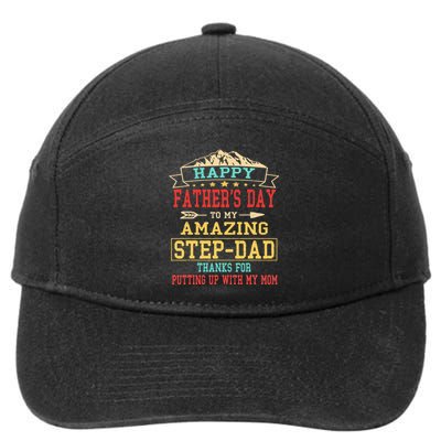 Happy Father's Day Step-Dad for Dad Daddy Step-father 7-Panel Snapback Hat