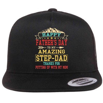 Happy Father's Day Step-Dad for Dad Daddy Step-father Flatbill Hat