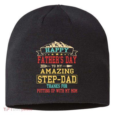 Happy Father's Day Step-Dad for Dad Daddy Step-father Sustainable Beanie