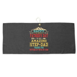 Happy Father's Day Step-Dad for Dad Daddy Step-father Large Microfiber Waffle Golf Towel