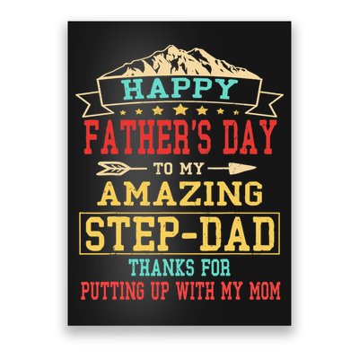 Happy Father's Day Step-Dad for Dad Daddy Step-father Poster