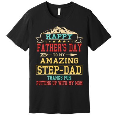 Happy Father's Day Step-Dad for Dad Daddy Step-father Premium T-Shirt