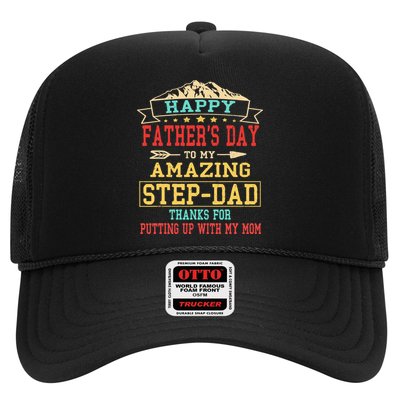 Happy Father's Day Step-Dad for Dad Daddy Step-father Trucker Hat