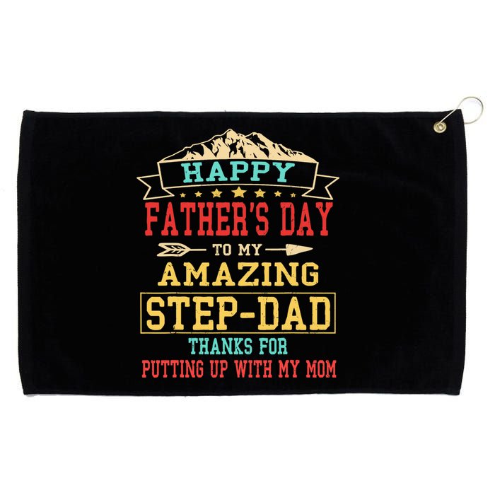 Happy Father's Day Step-Dad for Dad Daddy Step-father Grommeted Golf Towel