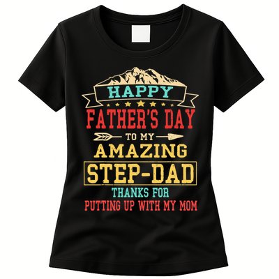Happy Father's Day Step-Dad for Dad Daddy Step-father Womens T-Shirt