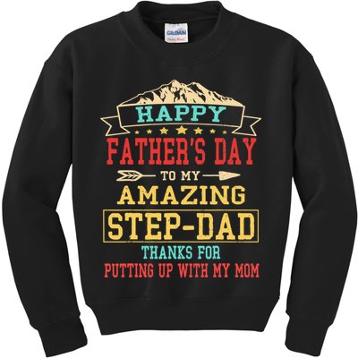 Happy Father's Day Step-Dad for Dad Daddy Step-father Kids Sweatshirt