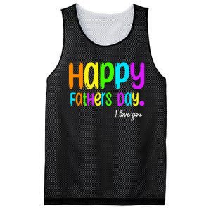 Happy Fathers Day I Love You Dad Heart Daddy Funny Mesh Reversible Basketball Jersey Tank