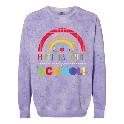 Happy First Day Of School Welcome Back To School Boy Girl Colorblast Crewneck Sweatshirt