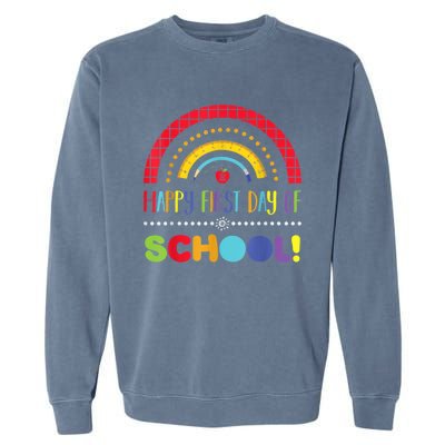 Happy First Day Of School Welcome Back To School Boy Girl Garment-Dyed Sweatshirt