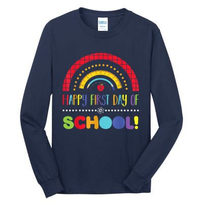 Happy First Day Of School Welcome Back To School Boy Girl Tall Long Sleeve T-Shirt