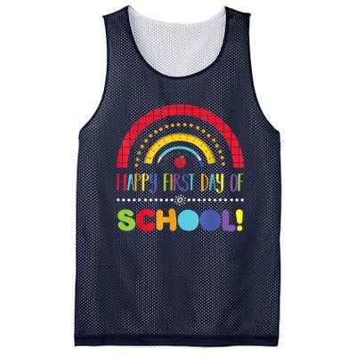 Happy First Day Of School Welcome Back To School Boy Girl Mesh Reversible Basketball Jersey Tank