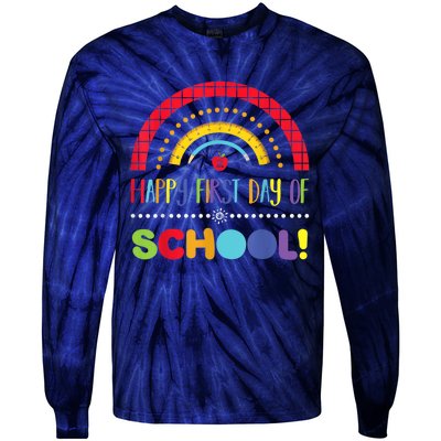 Happy First Day Of School Welcome Back To School Boy Girl Tie-Dye Long Sleeve Shirt