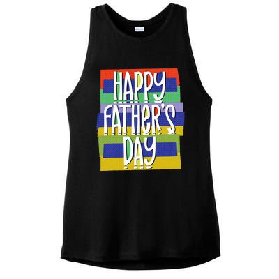 Happy FatherS Day Daddy For Dad Son Daughter Ladies PosiCharge Tri-Blend Wicking Tank